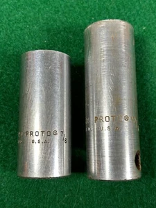 Lot of 2 Vintage Proto 12pt Sockets 5326 & 5028 ~ Different Drives - Picture 1 of 3