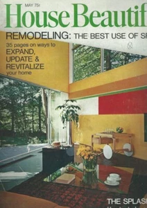 VTG HOUSE BEAUTIFUL MAGAZINE MID CENTURY DECOR INTERIORS MAY 1970 - Picture 1 of 2