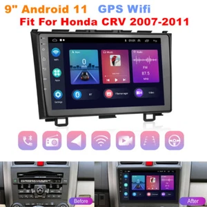 9" Android 11 Car Stereo Radio GPS Navi Wifi Video Fit For Honda CRV 2007-2011 - Picture 1 of 12