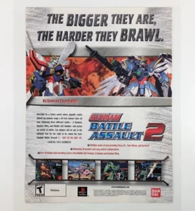 2002 Gundam Battle Assault 2 Laminated Ad – “The Bigger They Are” Robot Fighter - Picture 1 of 6