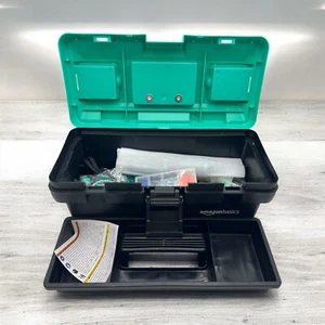 Amazon Basics Household Tool Set with Tool Storage Box - 150-Piece, Turquoise - Picture 1 of 7