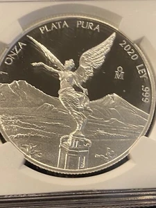 2020 MEXICO SILVER LIBERTAD 1 ONZA NGC PF 69 ULTRA CAMEO SCARCE LOW MINTAGE !!! - Picture 1 of 5