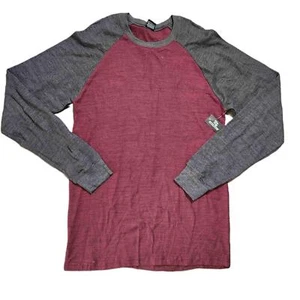 NWT OT Revolution Mens Blue Burgundy Long Sleeve Raglan Shirt Size Medium - Picture 1 of 4