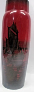 1910-20s Rare Early Royal Doulton Flambe ware Cylinder Vase, with seascapes. - Picture 1 of 21