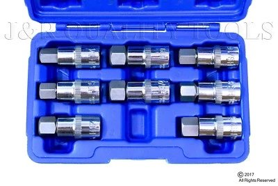 8 pc 1/2" DR. JUMBO HEX BIT SOCKET SET SAE AND METRIC - Image 1 of 3