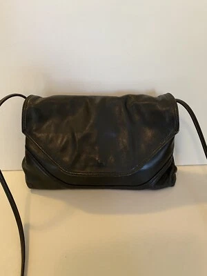 H Stevens Designer Vintage Leather Shoulder Bag Black Medium 1970s Retro - Image 1 of 4