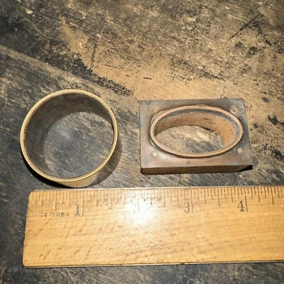 Print Block “ 2 Brass Borders, Round & Oval “ Room For Type - Image 1 of 4