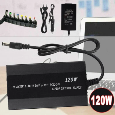120W Notebook-Netzteil Universal-Laptop-Ladegerät 24V AC Adapter Kfz-Ladestecker - Bild 1 von 4