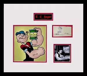 Elzie Crisler Segar Hand Drawing of Popeye-Museum Framed Ready to Display - Picture 1 of 3
