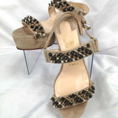 Christian Louboutin Sandalias Mujer Talla 35 Tacón Cuña 6 cm Hecho en Francia Usado Foto 1 de 4