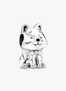 PANDORA Japanese Akita Inu Dog Silver Charm - 799030C01 S925ale - Foto 1 di 5