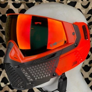 NEW Carbon CRBN Zero Pro Paintball Mask (Less Coverage) - Blaze - Red Mirror - Picture 1 of 5