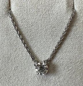 COLLANA PUNTO LUCE IN ORO 18 kt. CON DIAMANTE NATURALE BRILLANTE ct. 0,41 G VVS2 - Foto 1 di 4