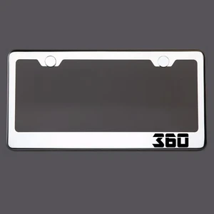 Polish Mirror License Plate Frame 360 Laser Etched Metal Screw Cap - Picture 1 of 8