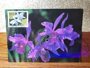 First Day Cover Postcard📮1987 Orquideas 📮 Brazil - Picture 1 of 2
