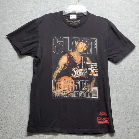 Allen Iverson Philadelphia 76ers Men T-Shirt Medium Black NBA All-Star Crew Tee Cover