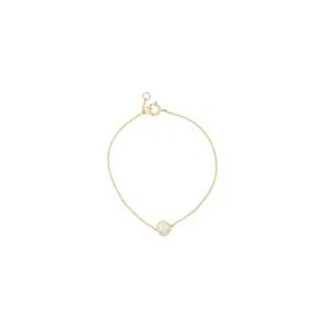 Single Pearl Bracelet 14K White Gold Chain - Picture 1 of 1