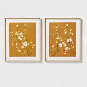(Set of 2) 20" x 24" Floral Spring Framed Wall Art - Threshold designed with - Picture 1 of 2