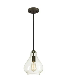 Westinghouse Oil Rubbed Bronze Adjustable Mini Pendant w/Hand-Blown Clear Glass - Picture 1 of 4