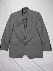 Hart Schaffner & Marx Mens Size 43L Gray Houndstooth Wool Coat Blazer Jacket - Picture 1 of 20