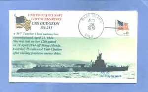 USS GUDGEON SS-211 Lost Diesel Submarine World War II, Naval Photo Handstamp PM - Picture 1 of 1