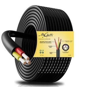 22 Gauge 3 Conductor Electrical Wire 50 FT UL 2464 Stranded Power Cable - Picture 1 of 7