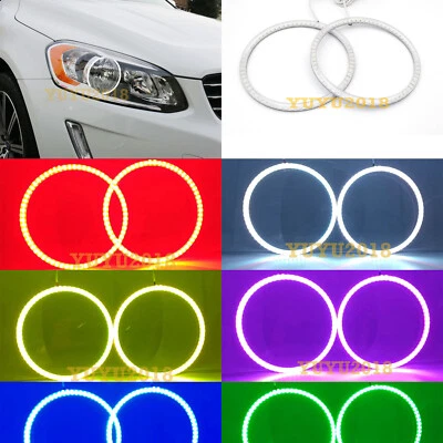 RGB halo rings for Volvo XC60 S60 V60 2014-2017 LCI halogen headlight DRL lamp — 第 1/4 张图片