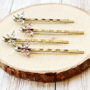 Light Green and Pink Dragonfly Hair Pin, Hair Pins For Woman, Womens Hair Clip, - Picture 1 of 8