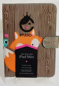 C Studio ©iPad Mini™ Case w Embroidered Fox and Blue Bird *NEW* - Picture 1 of 9