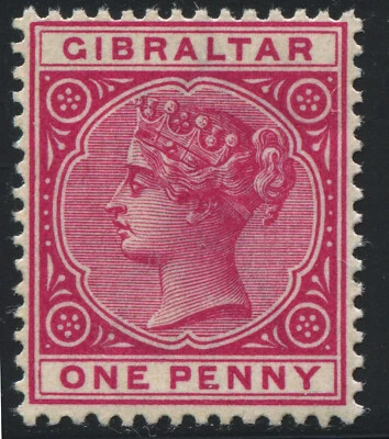 Gibraltar 1898 QV 1d. carmine SG 40, Mint Never Hinged MNH NH VF - Image 1 of 2