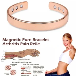 Magnetic Pure Coppers Bracelet Arthritis Pain Relief 9U8R W7X F1Y5 - Picture 1 of 12
