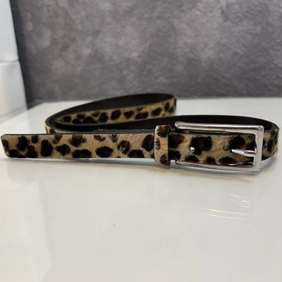 Banana Republic Leopard Print Calfskin Leather Belt 3/4” 31” Animal Italy - Image 1 of 4