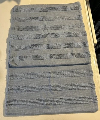 "Juego de 2 fundas de almohada Pottery Barn texturizadas azul pizarra 22"" cuadradas 100 % algodón" Foto 1 de 4