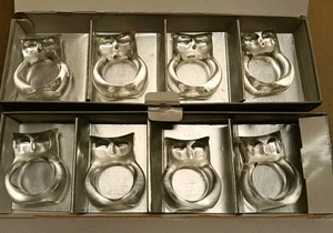 BIJAN FORTUNOFFS 8 EULEN Serviettenringe Box KLAR ACRYL LUCITE Mid Century Modern  - Bild 1 von 4