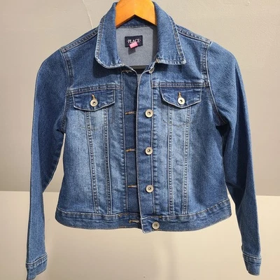 Niñas Talla 10/12 Grande - Chaqueta de Jean Place Azul Elástico Suave Denim Usada en Excelente Condición Foto 1 de 4