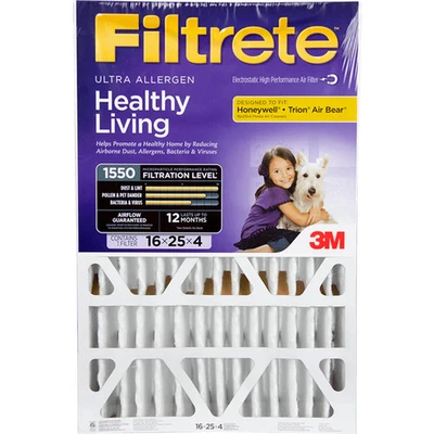 3M Filtrete MPR 1550 4-inch Healthy Living Ultra Allergen Reduction Filters - 16 - Image 1 of 4