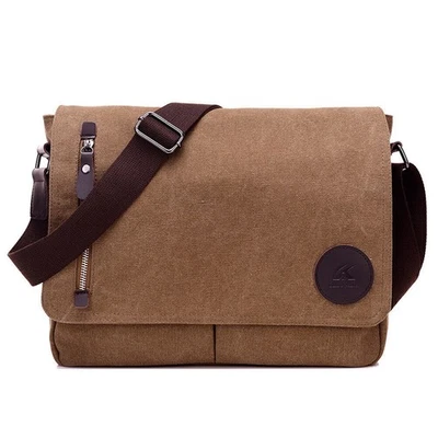 Men's Crossbody Canvas Messenger Bag Office Study Travel Shoulder Bag - Image 1 of 4