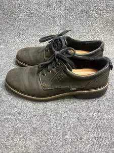 ECCO Mens Derby Shoes Turn GTX Plain Toe Nubuck Leather Lace Up US 10 - Picture 1 of 10