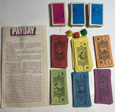 Vintage Payday Board Game 1975-1976 Replacement Parts Lot - Image 1 of 4