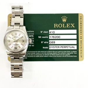 2013 Rolex Oyster Perpetual 26 176200, Steel, Pink Index Silver Dial, Box & P... - Picture 1 of 7