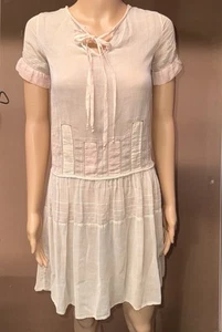 Vintage Embroidered Sweet Sheer Tea Dress, Sz 10. Sold As Is With Stains. - Picture 1 of 24