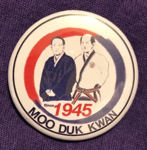 Moo Duk Kwan Since 1945 38 mm Button Badge. Soo Bahk Do, Tang Soo Do, Taekwondo - Picture 1 of 6