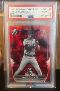 Jacob Gonzalez 2023 Bowman Draft Sapphire BDC167 Red Refractor RC 2/5 PSA 10 - Bild 1 von 2