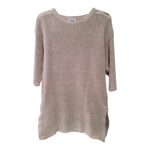 Suéter de algodón tejido abierto de gran tamaño Studio Collection talla mediana - Imagen 1 de 10
