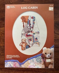 Banar Designs "Log Cabin" Pat Krahn Cross Stitch Chart CL76 OOP 1987 - Picture 1 of 5