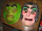halloween mask (3 items unused) 1970s green scary GHOUL MONSTER