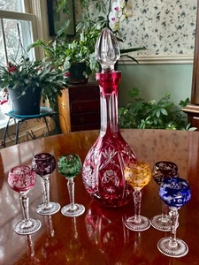 Cut to Clear Nachtmann Cordials 1oz Bohemian Decanter Czech 32oz. - Bild 1 von 13