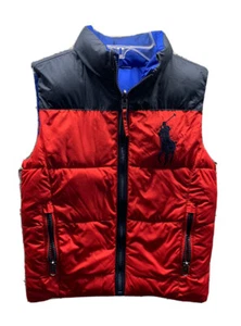 Polo Ralph Lauren Reversible Down Puffer Vest Winter boys kids sz 4T red blue - Picture 1 of 8