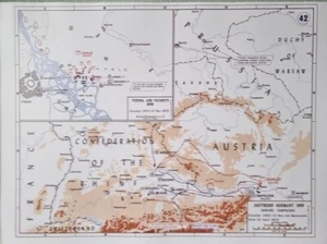 MODERN WEST POINT MAP NAPOLEONIC WARS SOUTHERN GERMANY 1809 DANUBE CAMPAIGN - Picture 1 of 2