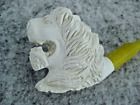 Vintage Block Carved Meerschaum Pipe Turkey Lion Design Leo Animal  #14